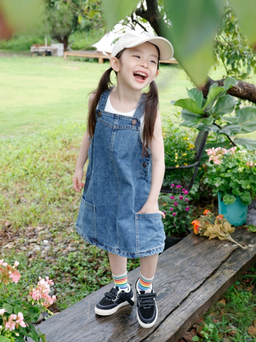 Kids Outdoor Overalls - Jupe-short en jean pour filles, style