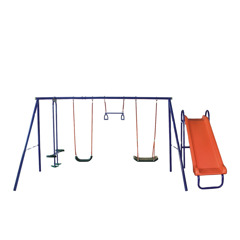 Kids Outdoor Swing Set - Ensemble de balançoire et toboggan pour