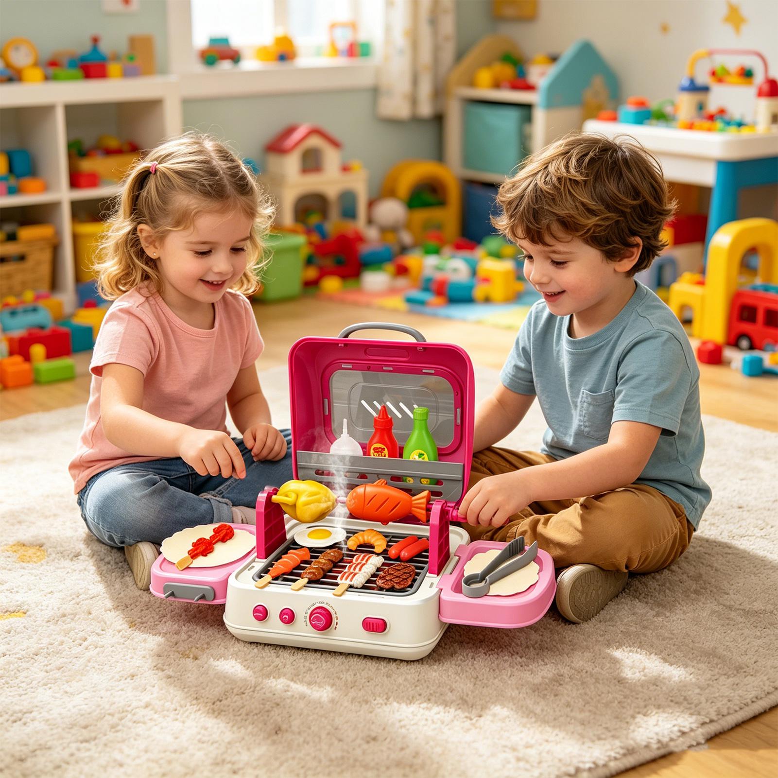 Kids Outdoor Grill Set - Ensemble de jeu de barbecue interactif