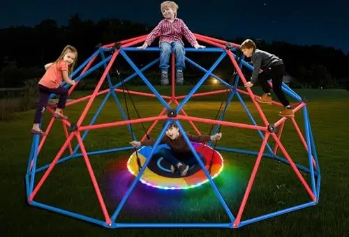 Kids Outdoor Jungle Gym - Ensemble de balançoires Clim Dome avec