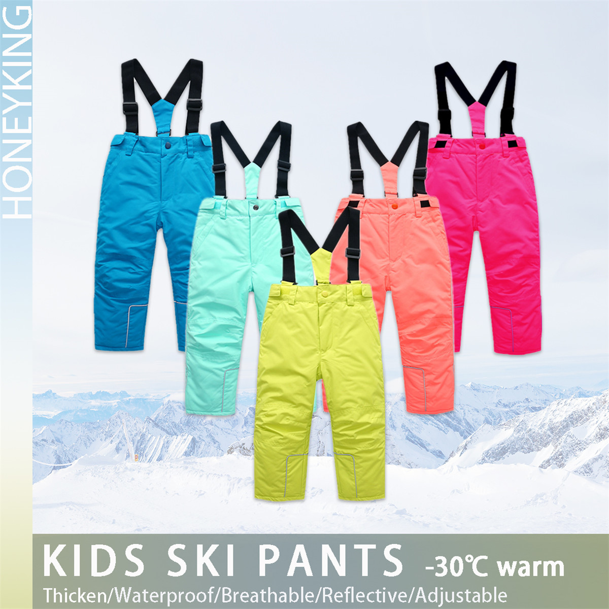 Kids Outdoor Overalls - HONEYKING enfants pantalons de Ski hiver