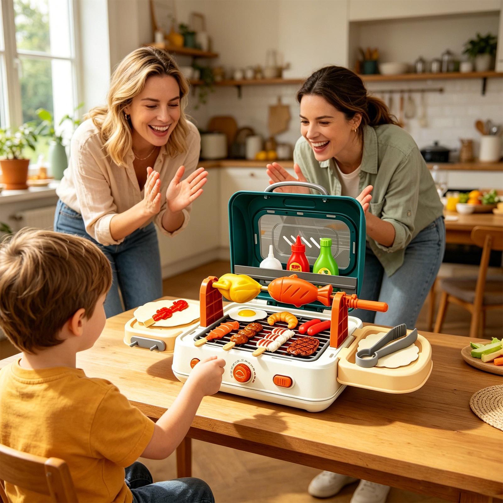 Kids Outdoor Grill Set - Ensemble de jeu interactif pliable pour