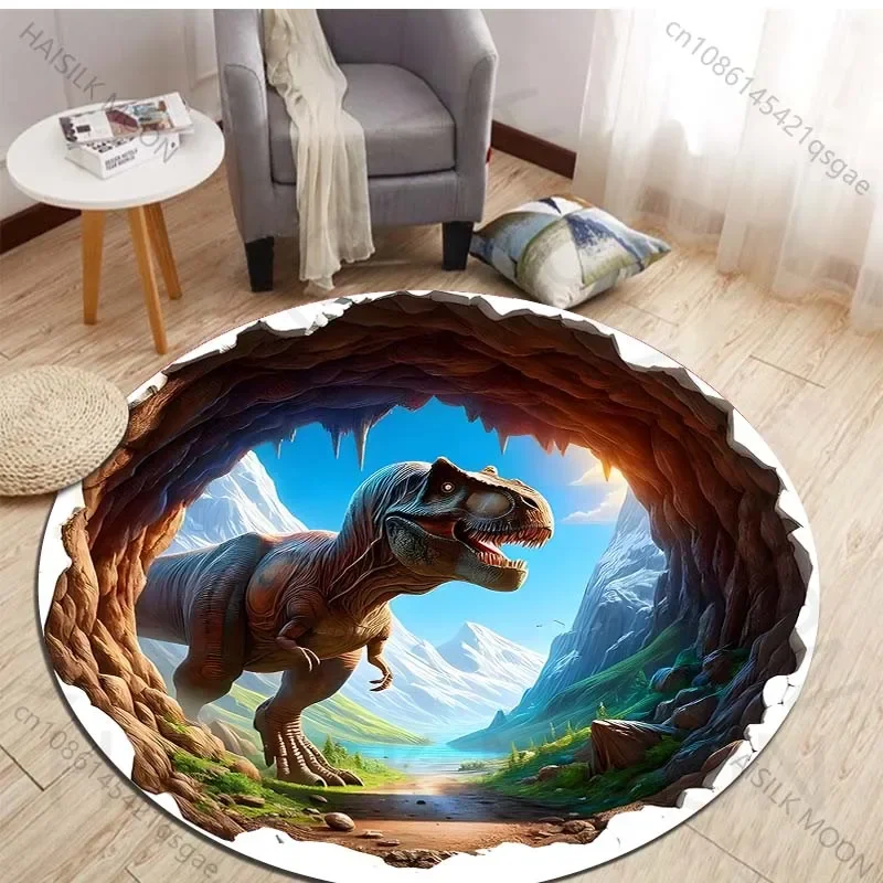 Tapis ronds imprimé dinosaure  - Kids Outdoor Flooring avis et prix