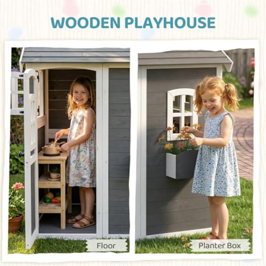 Maisonnette de jeu en bois pou - Kids Outdoor Flooring avis et prix