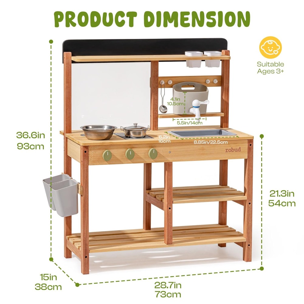 Cuisine en bois pour enfants,  - Kids Outdoor Mud Kitchen avis et prix